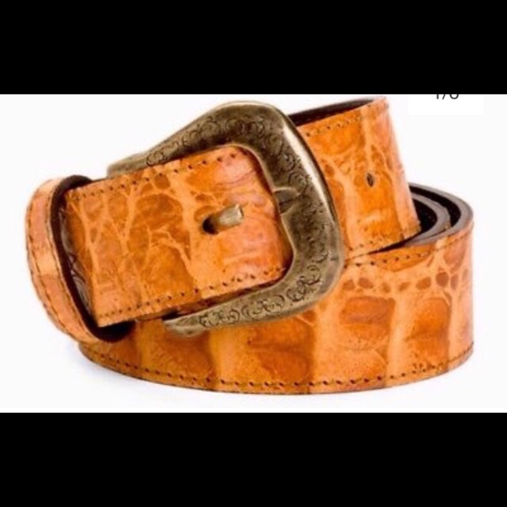 BERGE croc embossed leather belt